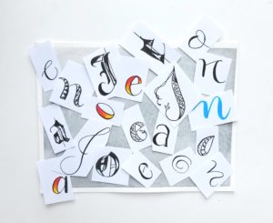 Letter collage, Alphabet style study, letter styles collage, alphabet collage