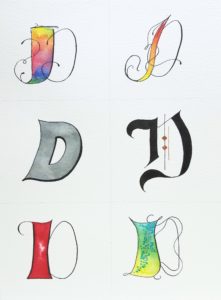 Watercolor and Lettering Style Study D