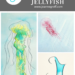Letter J and Jellyfish watercolor and ink style study