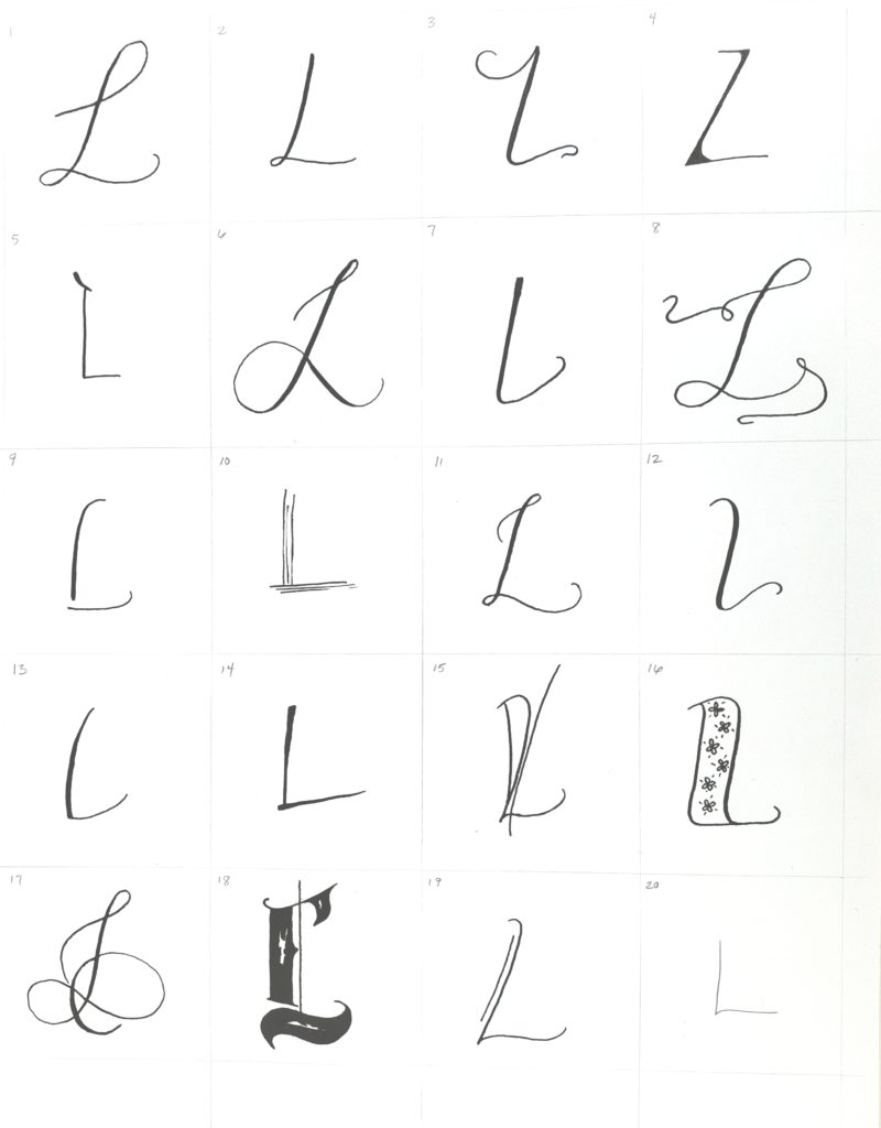 Letter L and Lavender, an alphabet style study from The Painted Pen