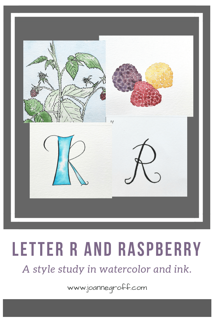 Letter R and Raspberry Study Pin