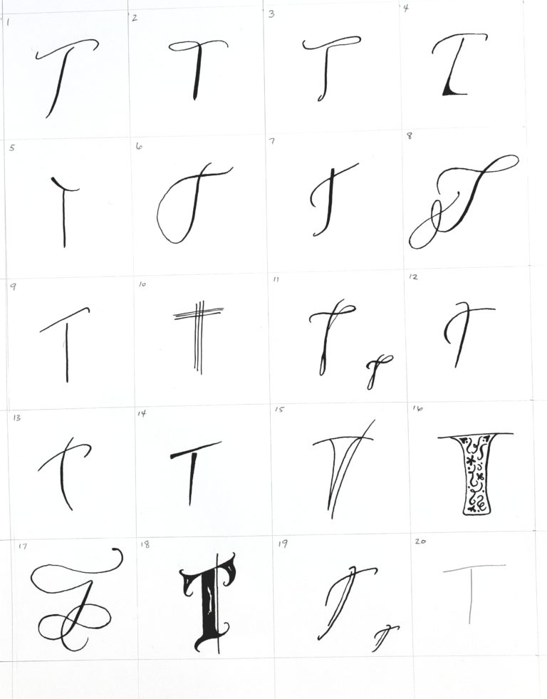 Letter T and Tags - a style study by The Painted Pen