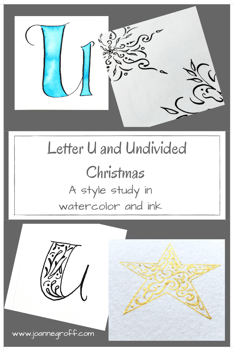 Letter U and Undivided Christmas pin