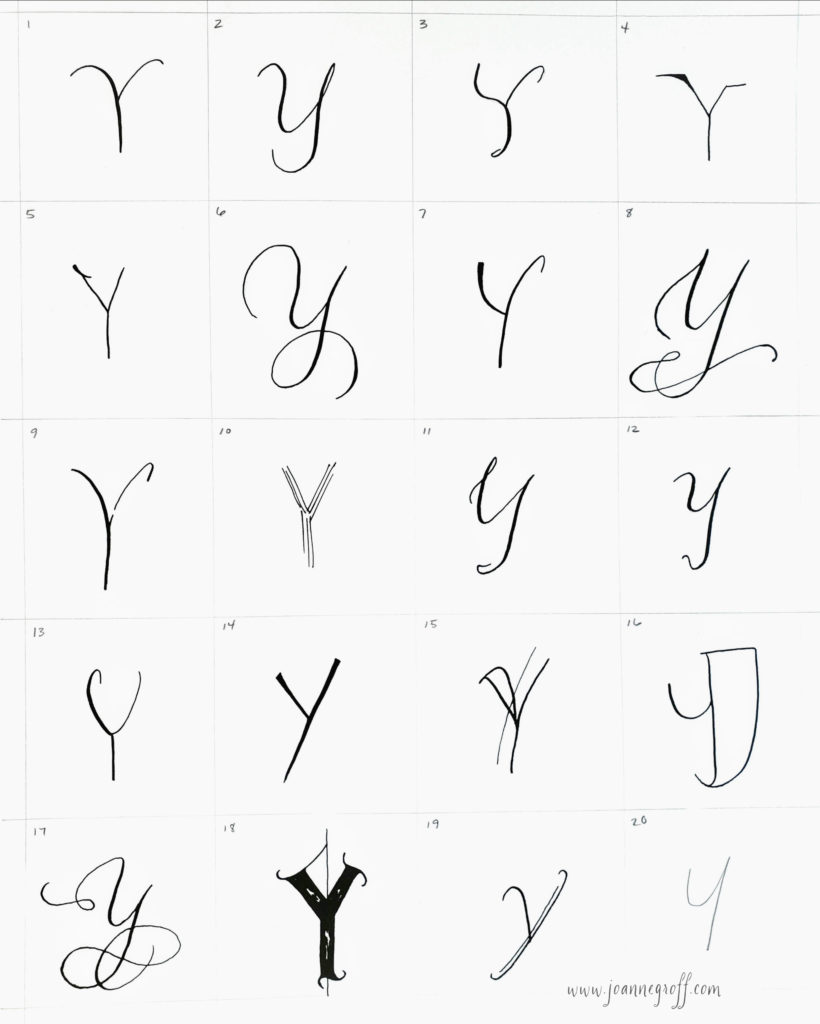 Letter Y and Yellow - a style study by
