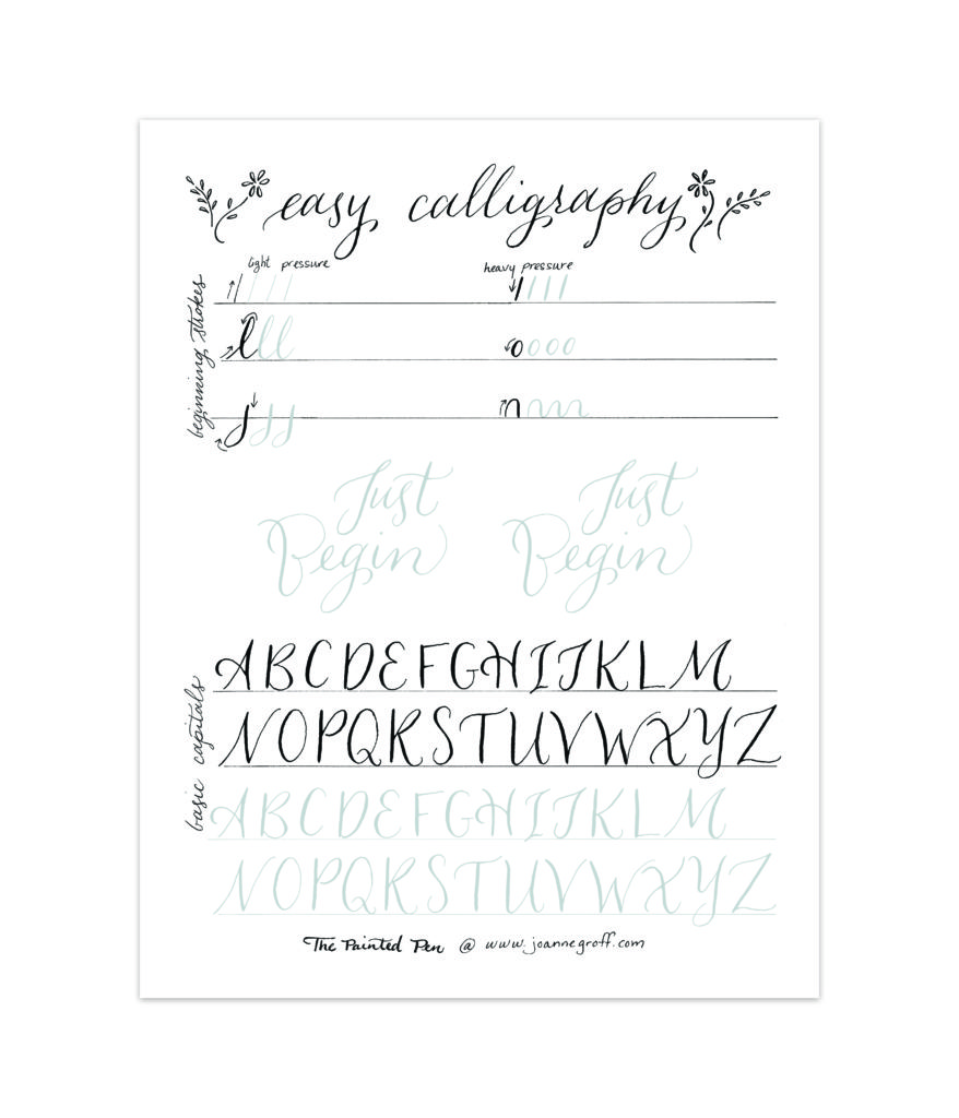 easy calligraphy with a pencil learning with