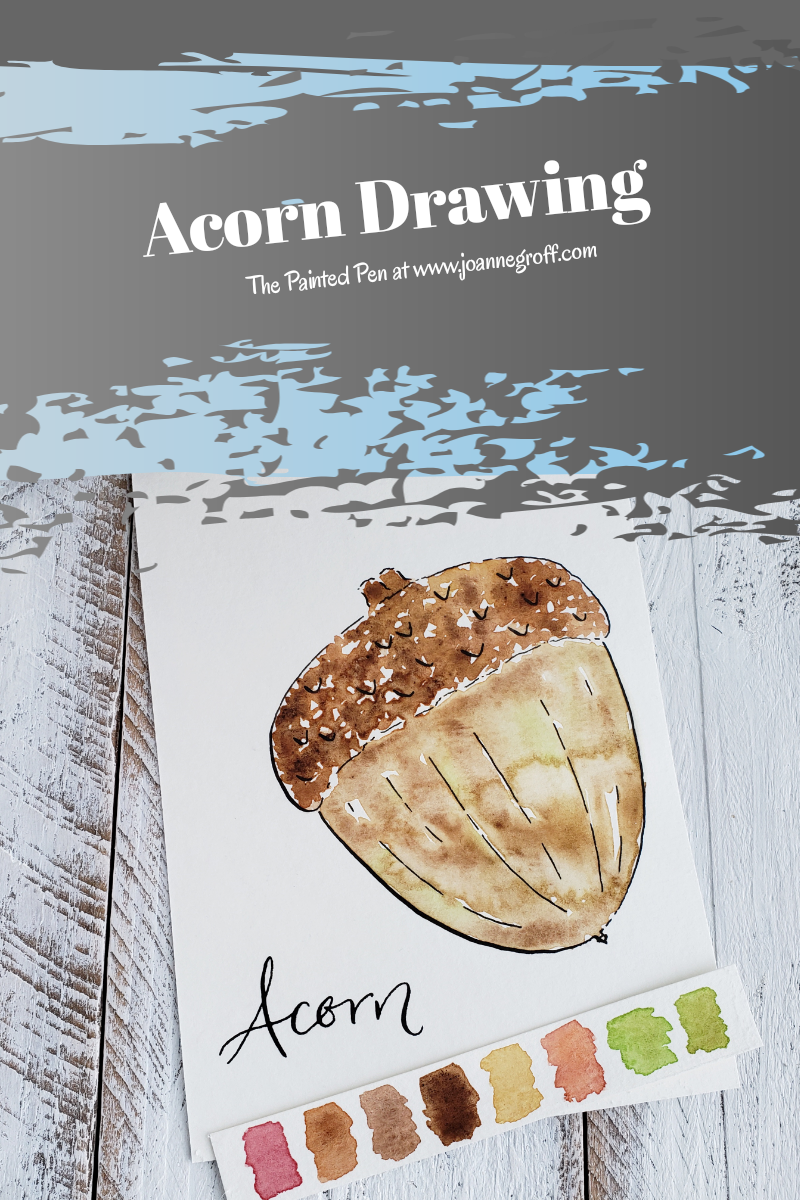 Easy How to Draw an Acorn Tutorial and Acorn Coloring Page