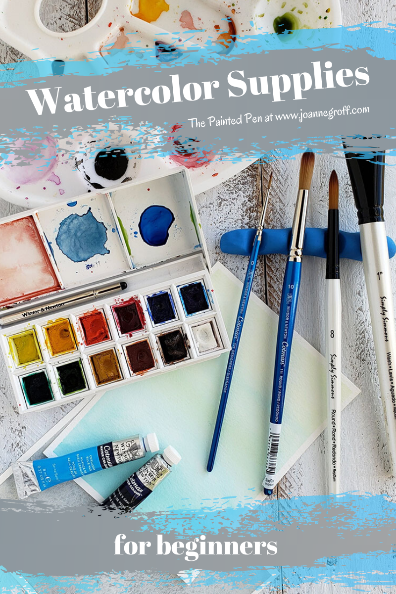 watercolor supplies collage
