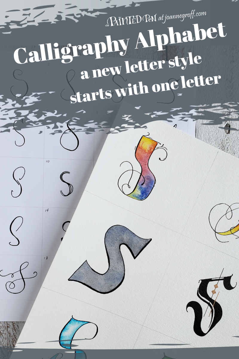 Calligraphy Alphabet a new letter style starts with one letter