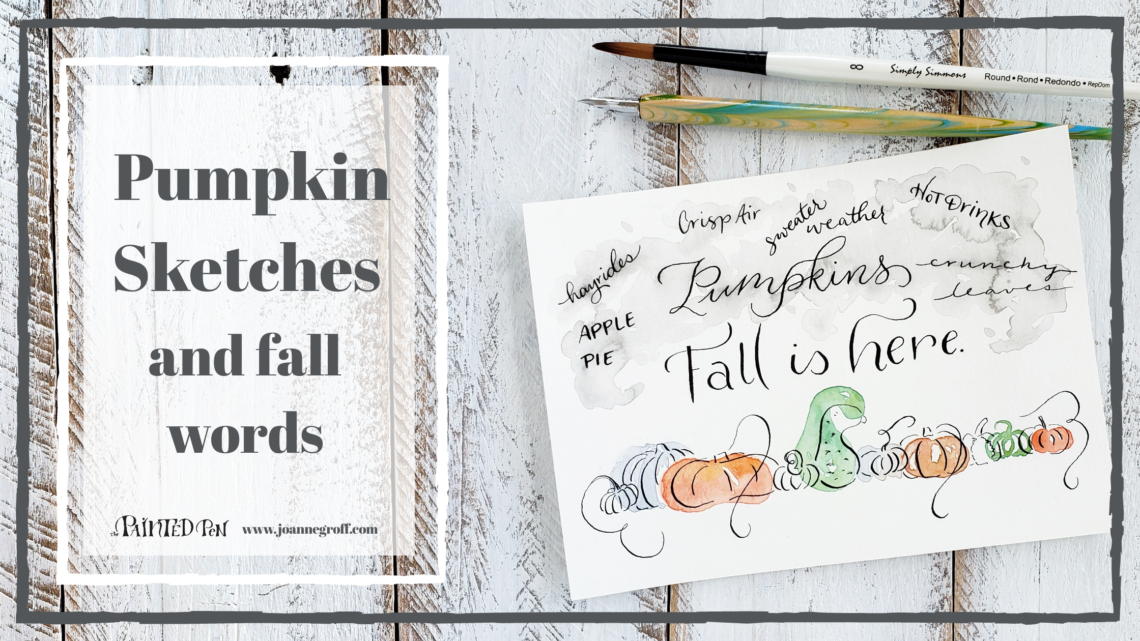 pumpkin sketches and fall words