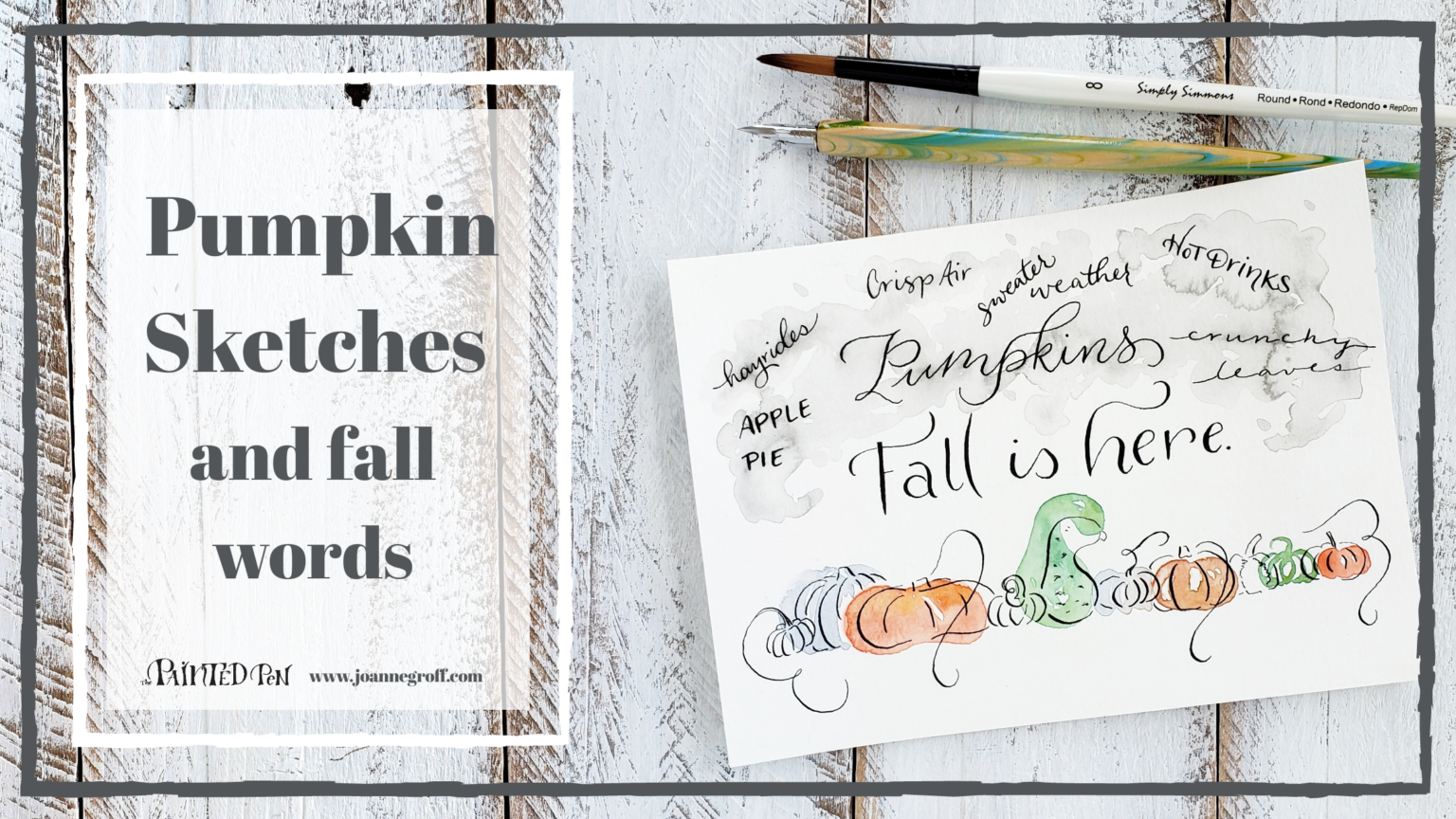 How to Draw Pumpkin Sketches with Fall Words
