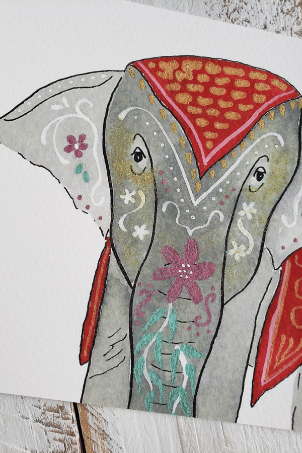 decorated elephant face