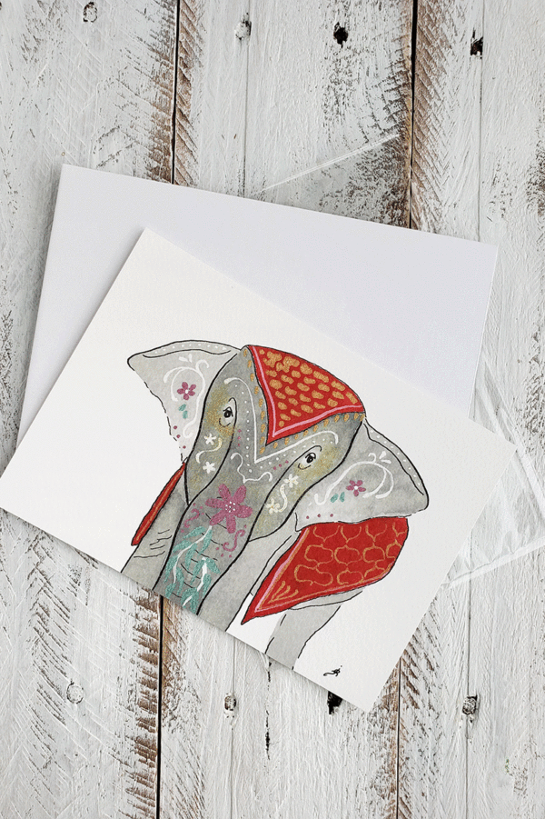 decorated elephant print with packaging