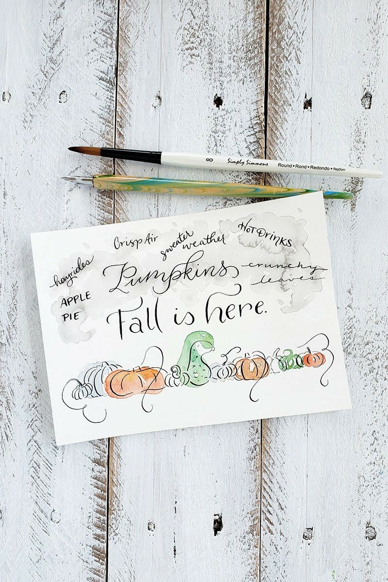 How to Draw Pumpkin Sketches with Fall Words - The Painted Pen