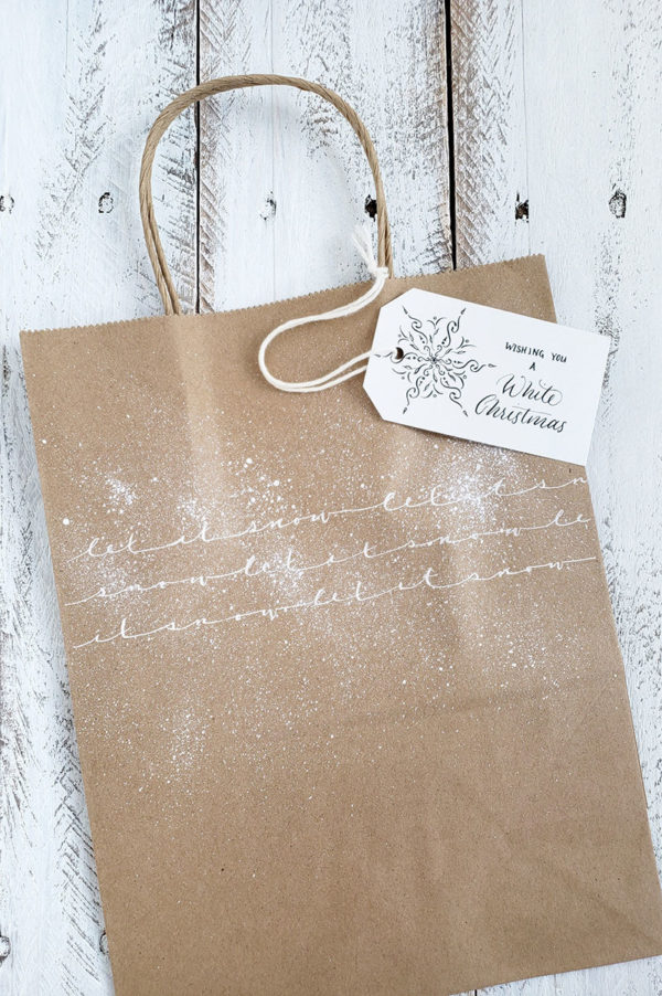 let it snow gift bag and tag