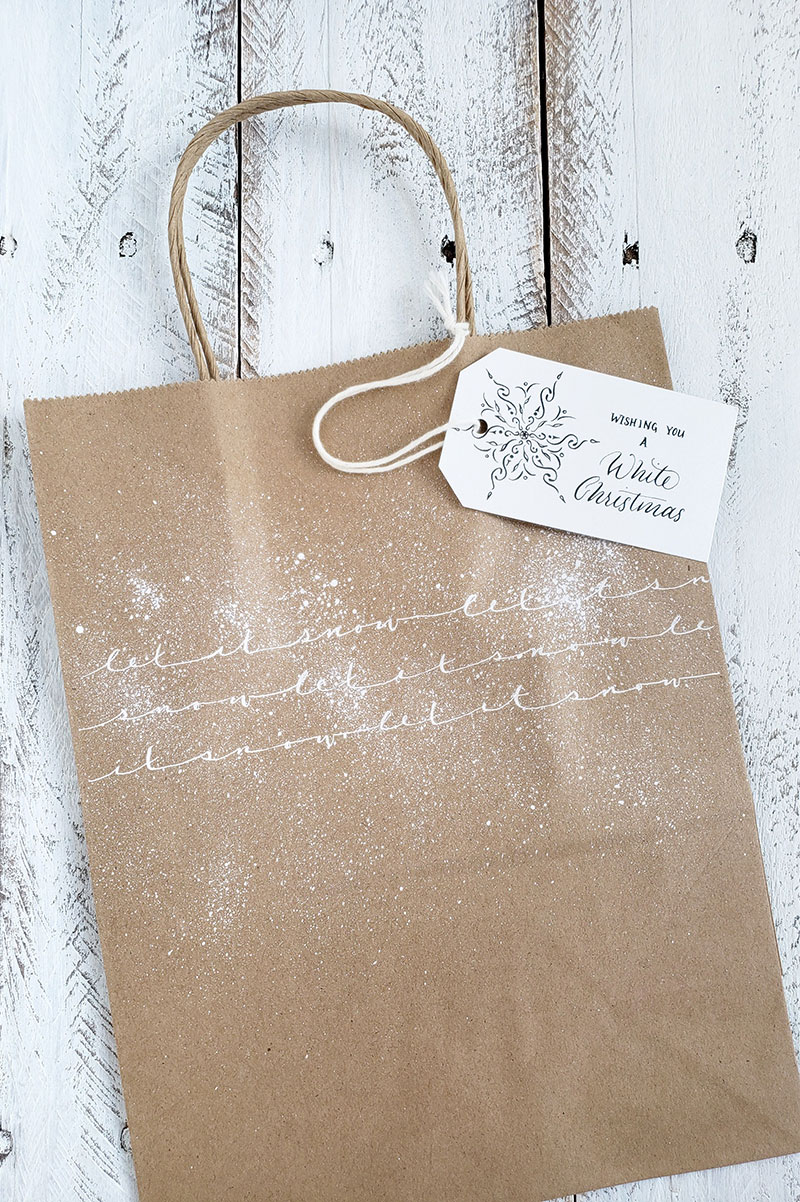 Hand Lettered Christmas Gift Bag - The Painted Pen by The Painted Pen