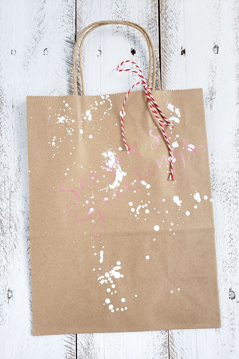 Hand Lettered Christmas Gift Bag - The Painted Pen by The Painted Pen