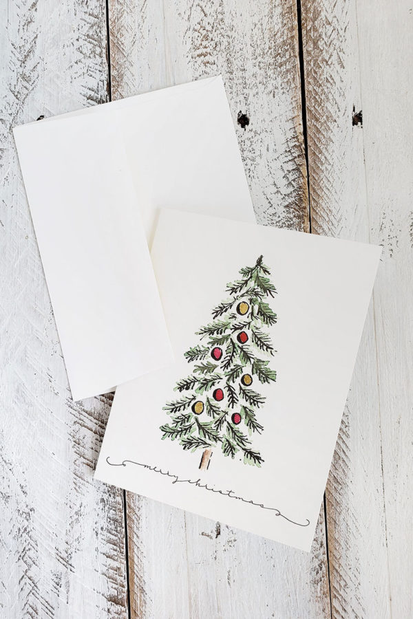 Pine Christmas Tree Card with envelope