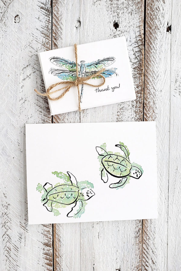watercolor dragonfly card size comparison
