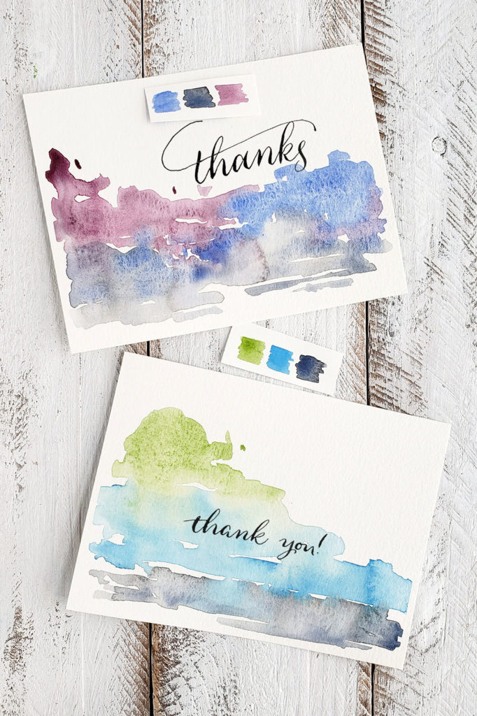 How to Paint a Watercolor Abstract for Thank You Cards - The Painted Pen