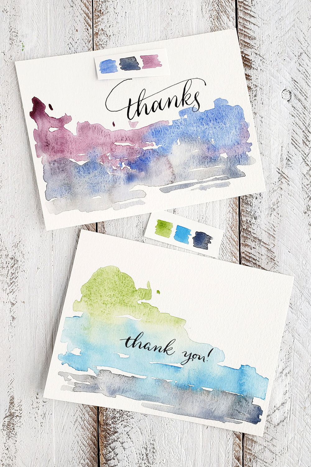 How to Paint a Watercolor Abstract for Thank You Cards The Painted Pen