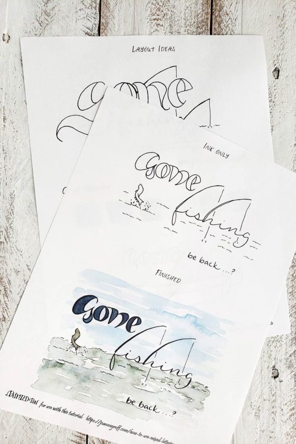 mixed lettering on a fishing quote worksheets