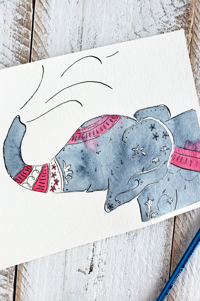 pink and gray elephant dry