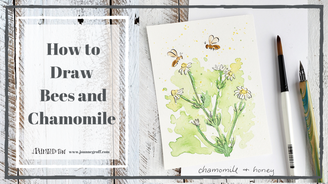 How to draw bees and chamomile tutorial