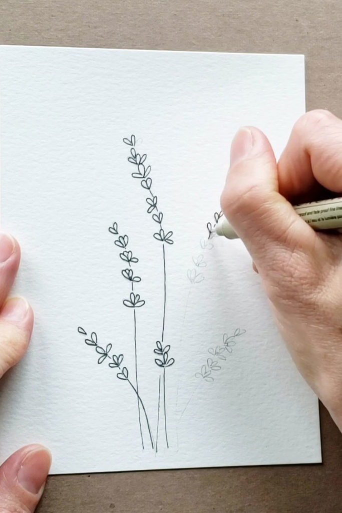 How to Draw Lavender with Watercolor Techniques - The Painted Pen