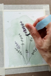 How to Draw Lavender with Watercolor Techniques - The Painted Pen