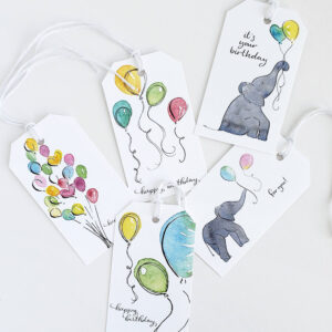 balloon gift tags set of 5
