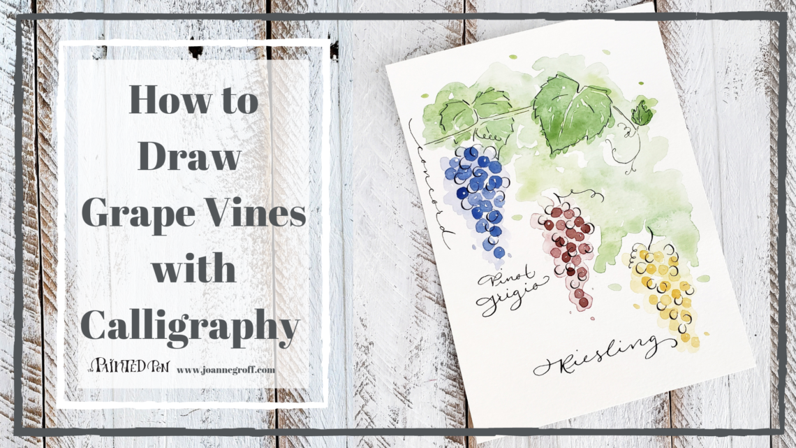 How to draw grape vines with calligraphy