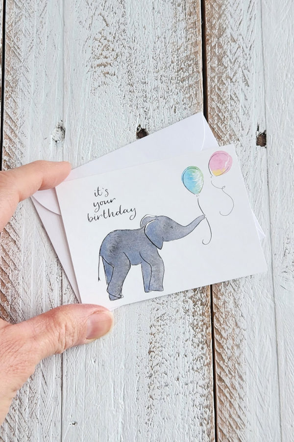 baby elephant mini card