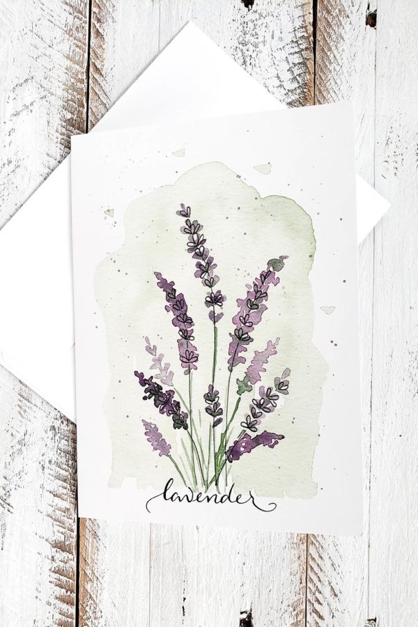 lavender card closeup