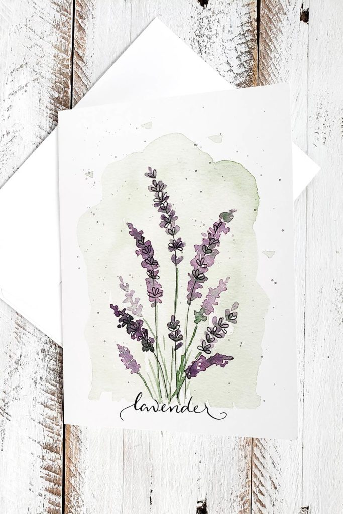 Watercolor Lavender Bouquet Greeting Cards - The Painted Pen The ...