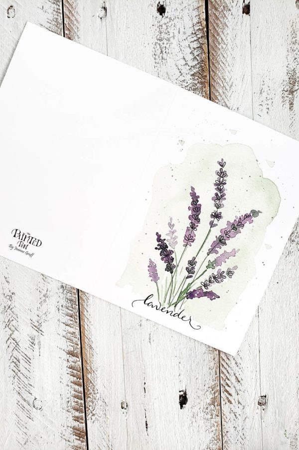 lavender card open