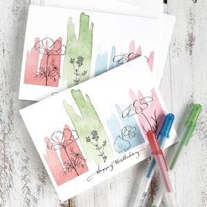 watercolor floral birthday cards 2