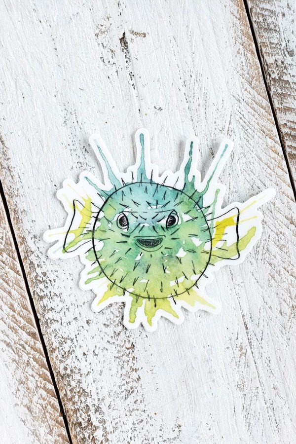 Puffer fish sticker