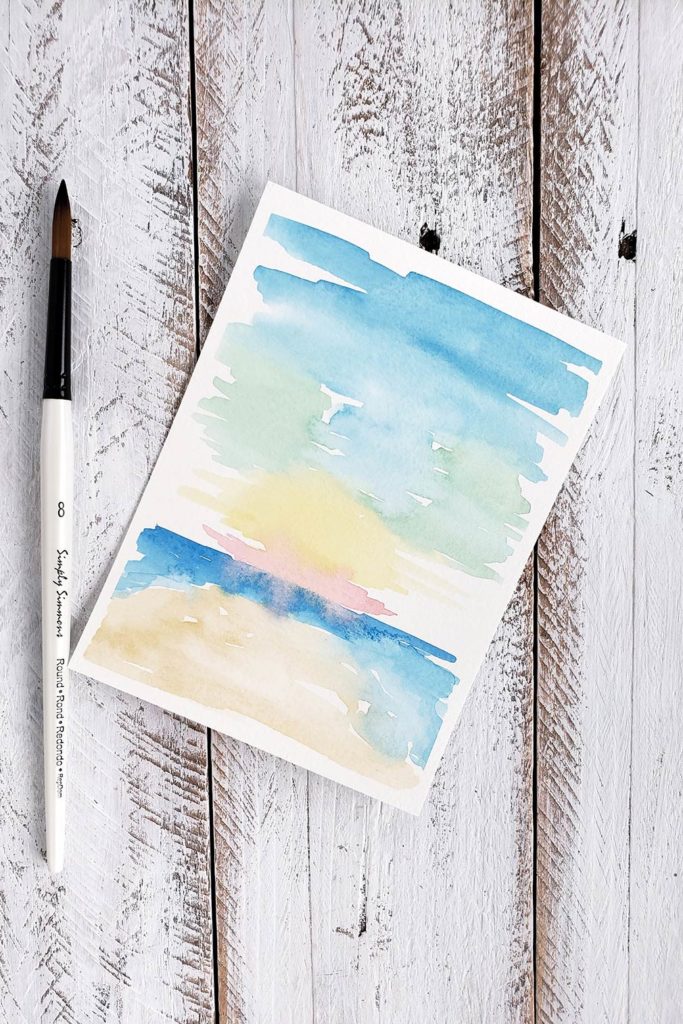 Dry sunrise watercolor background