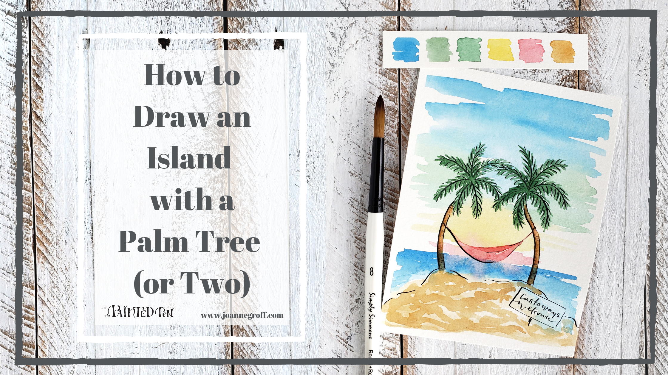 how to draw a palm tree on a beach