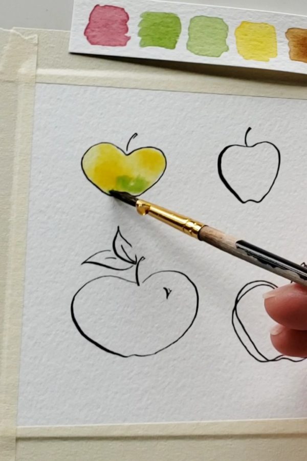 How to Draw an Apple 6 Ways - The Painted Pen Easy Drawing Ideas