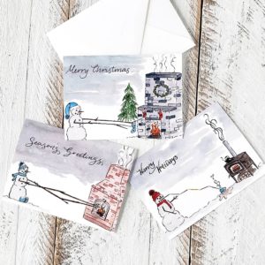 Christmas snowman mini cards, mixed set