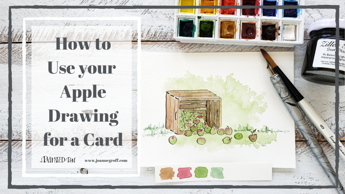 How to Use your Apple Drawings for a Card