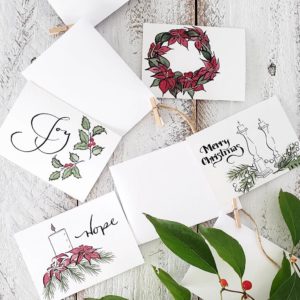 mini cards for an advent countdown to Christmas