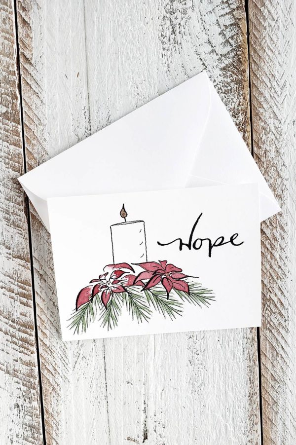 hope pine candle mini card