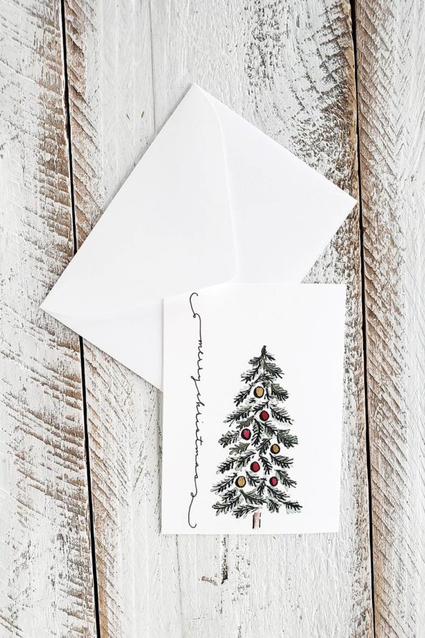 pine Christmas tree mini card