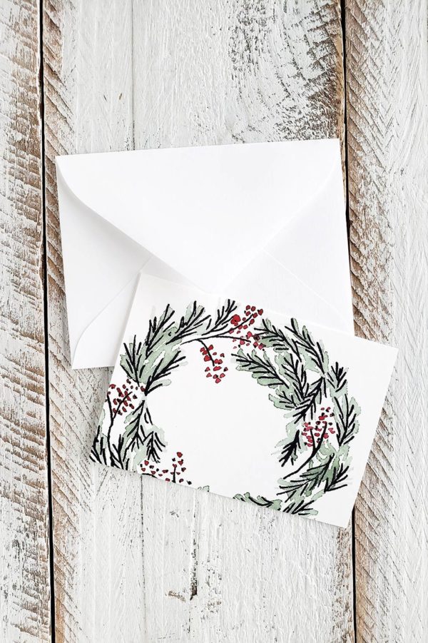 pine wreath mini card
