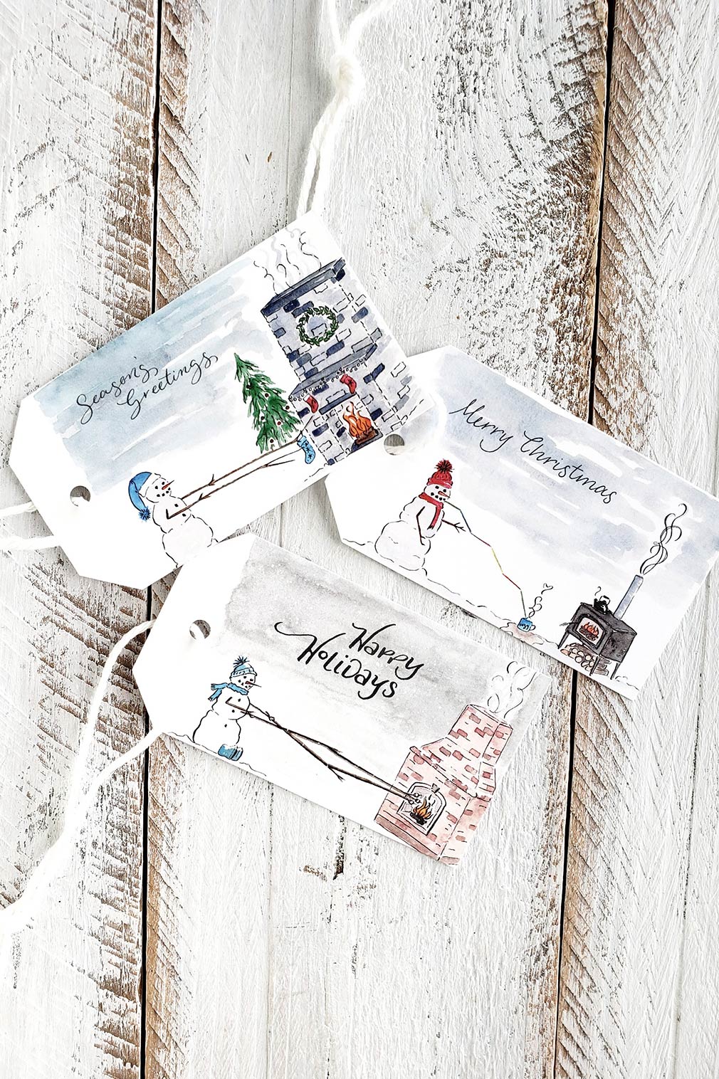 Snowman Repeating Name Personalized Gift Tags - On Sale Today!