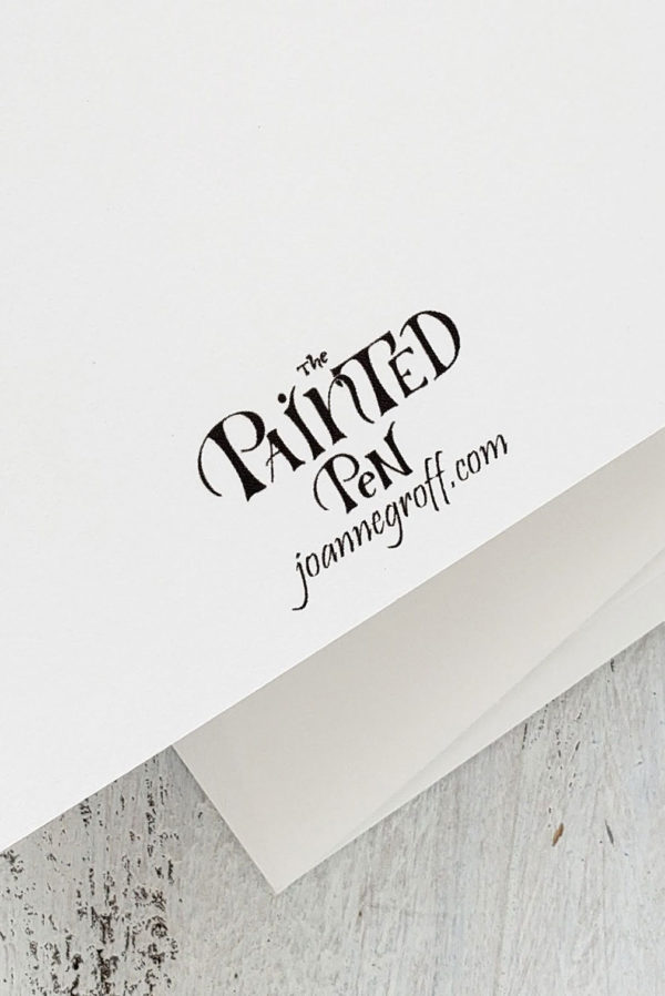 The Painted Pen Logo on a card
