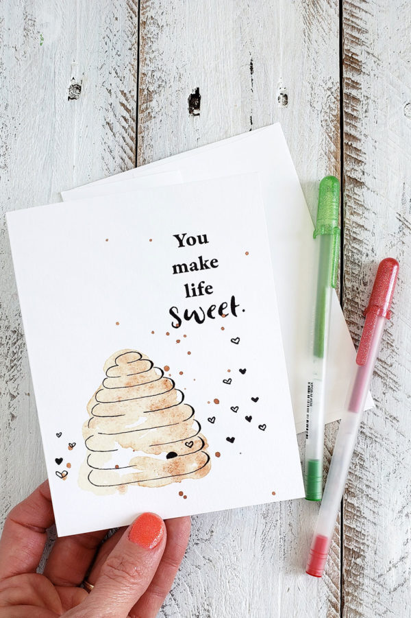 You make life sweet beehive greeting card