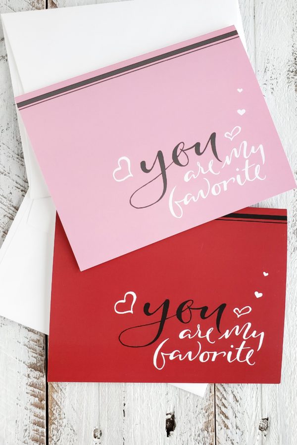 red and pink you are my favorite greeting cards
